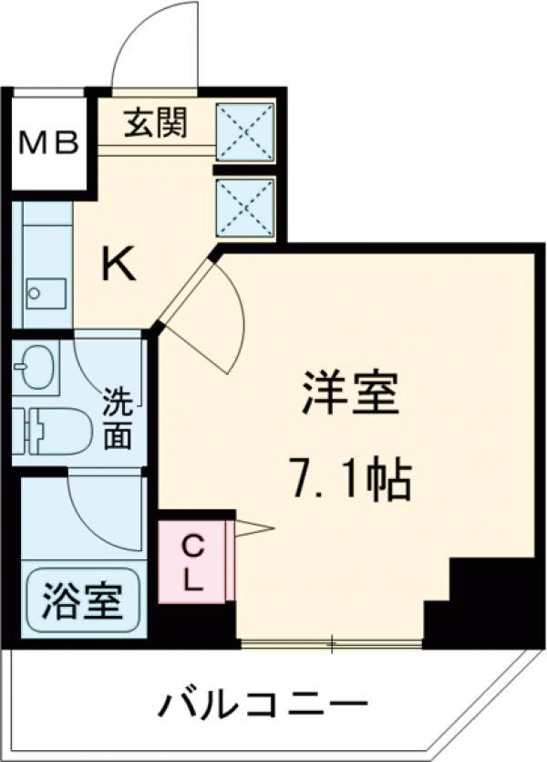 クレイシア世田谷赤堤(1K/1階)の間取り写真