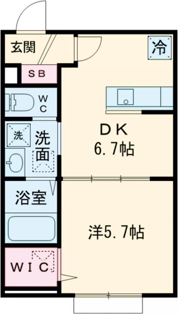 リーブルコート東小岩(1DK/1階)の間取り写真