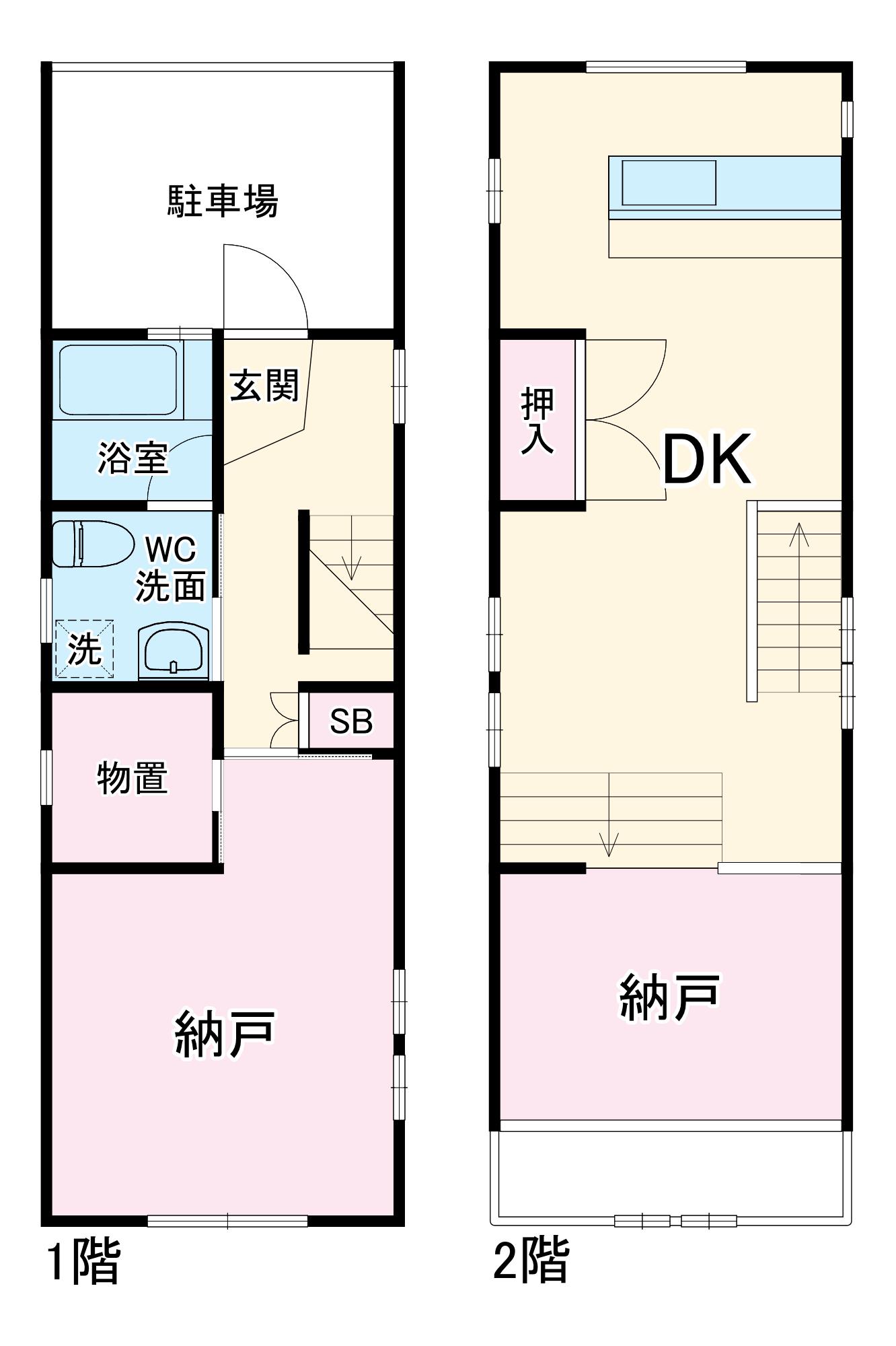 名古屋市名城線 茶屋ケ坂駅 徒歩8分 2階建 築25年(2LDK)の間取り写真