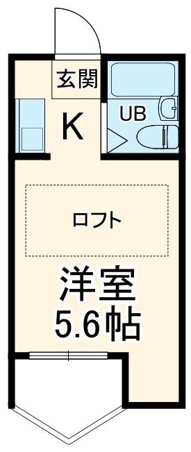 ラヴィーユ・L(ワンルーム/1階)の間取り写真