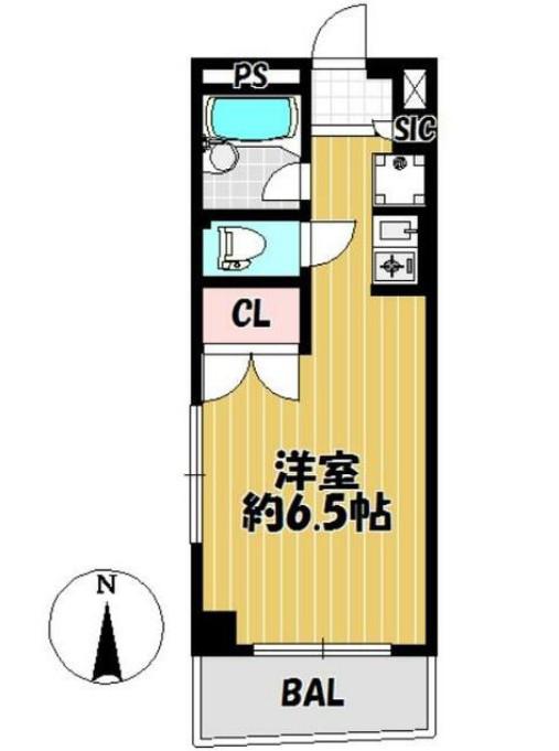 グランドヒル(ワンルーム/2階)の間取り写真