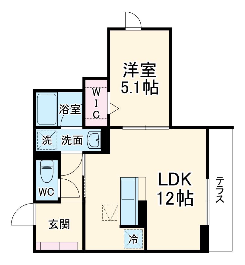 LUSSOⅢ(1LDK/1階)の間取り写真