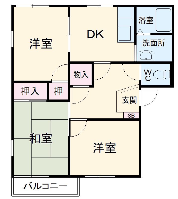 カーサ松戸(3DK/2階)の間取り写真