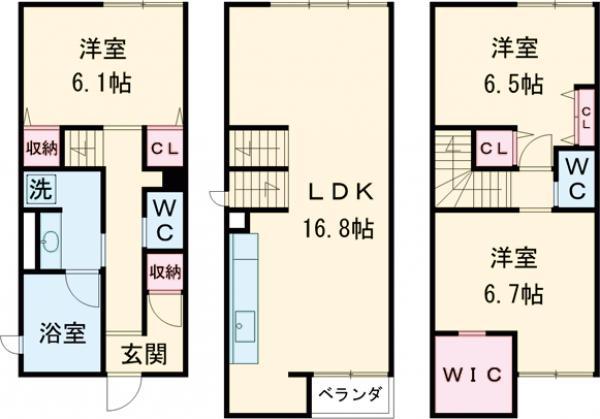 上信電鉄上信線 南高崎駅 徒歩9分 3階建 築11年(3LDK)の間取り写真