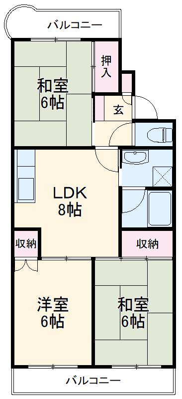 K&Ⅰマンション青木(3DK/3階)の間取り写真