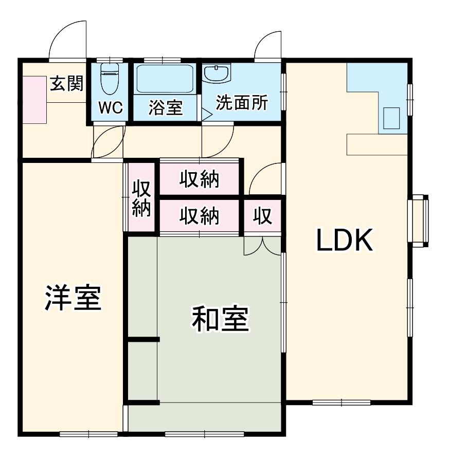 京浜急行電鉄逗子線 逗子・葉山駅 徒歩53分 2階建 築35年(2LDK)の間取り写真