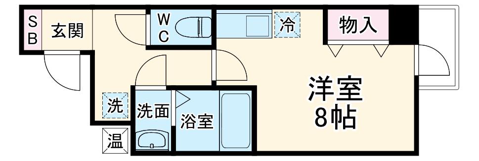 CASA FLUENTE(1K/2階)の間取り写真