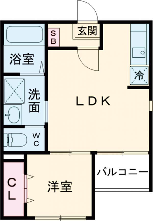 MEIU(1LDK/2階)の間取り写真