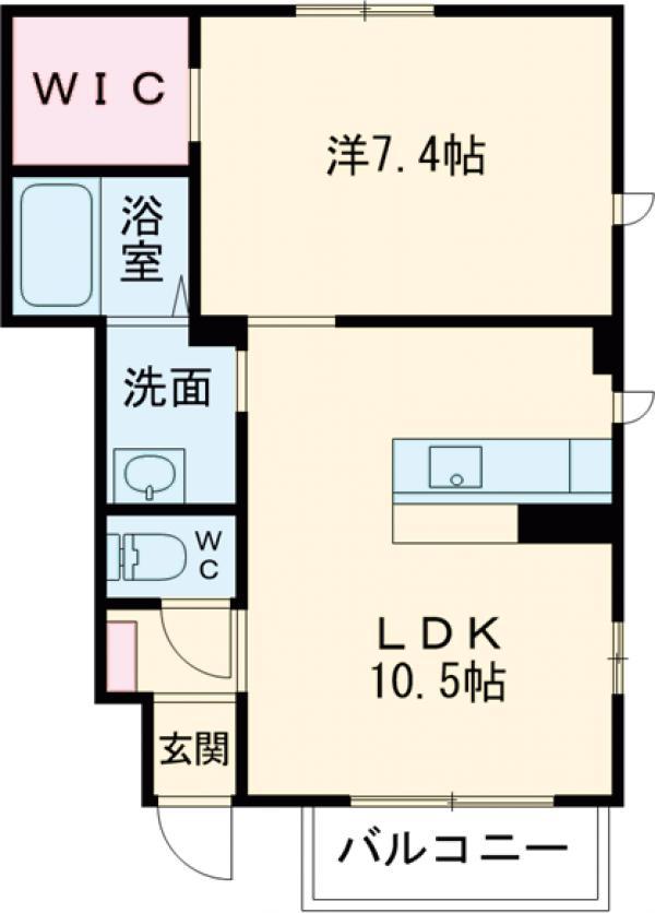 スカイピクシーB(1LDK/1階)の間取り写真