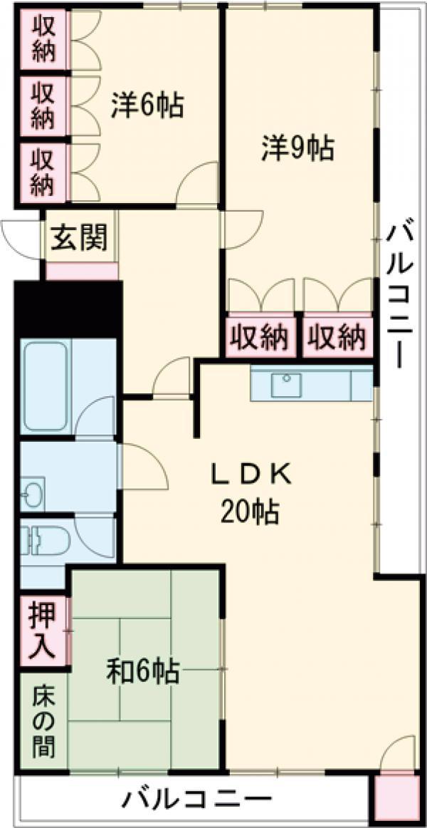 メゾン・ド・コアさくら館(3LDK/2階)の間取り写真