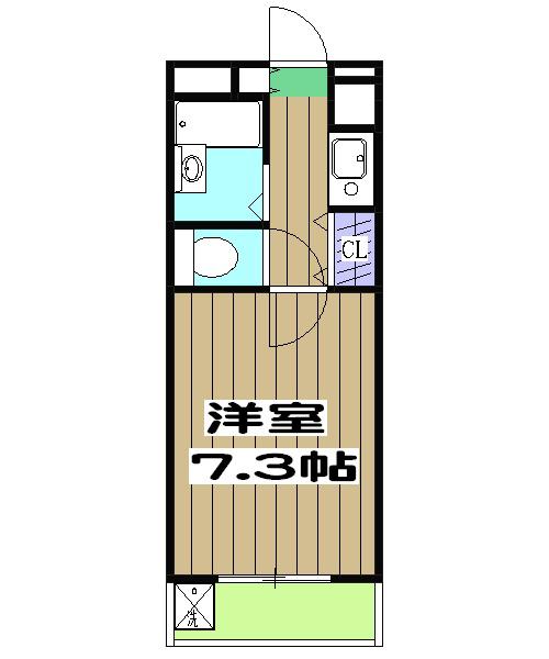 ヒルサイドビレッジⅡ(1K/2階)の間取り写真