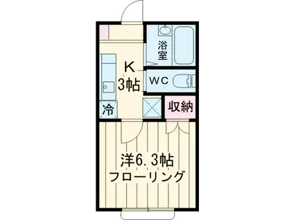 グラーシア(1K/1階)の間取り写真