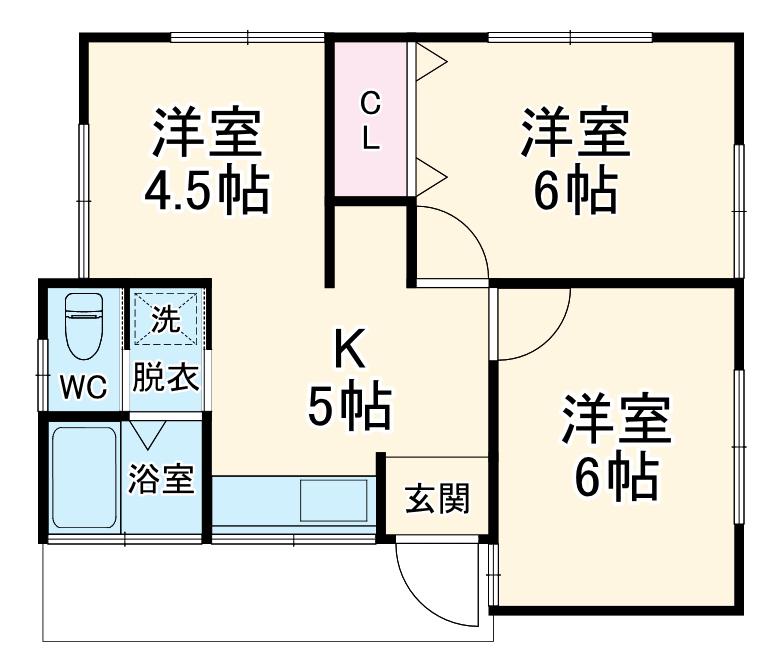 南武線 尻手駅 徒歩10分 1階建 築46年(2DK)の間取り写真
