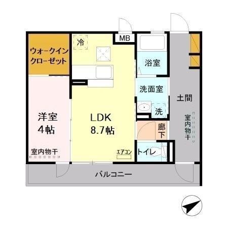 フォア—ルⅡ(1LDK/1階)の間取り写真