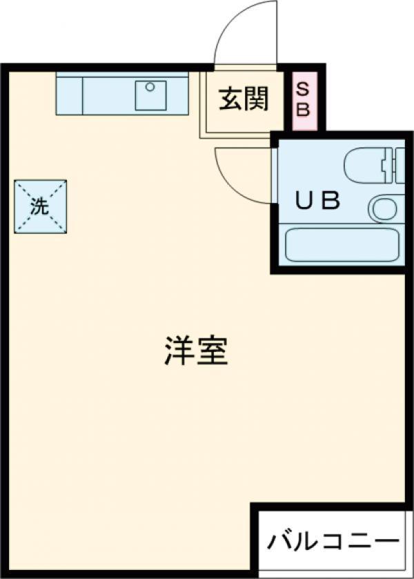 サンケイロイヤルコート竹の塚(ワンルーム/1階)の間取り写真