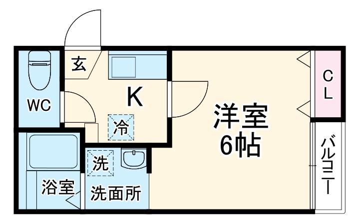 アーク・ヴィラ上尾(1K/1階)の間取り写真