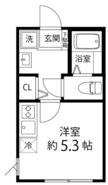 TS CUORE三ツ境2(ワンルーム/1階)の間取り写真
