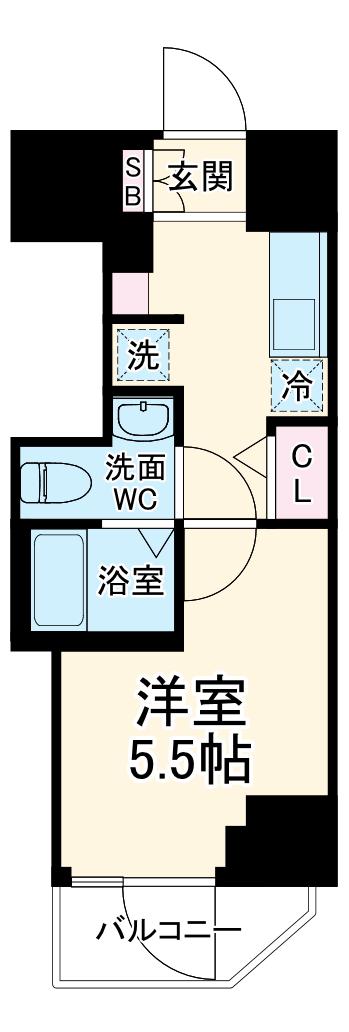 GENOVIA西千葉(1K/12階)の間取り写真