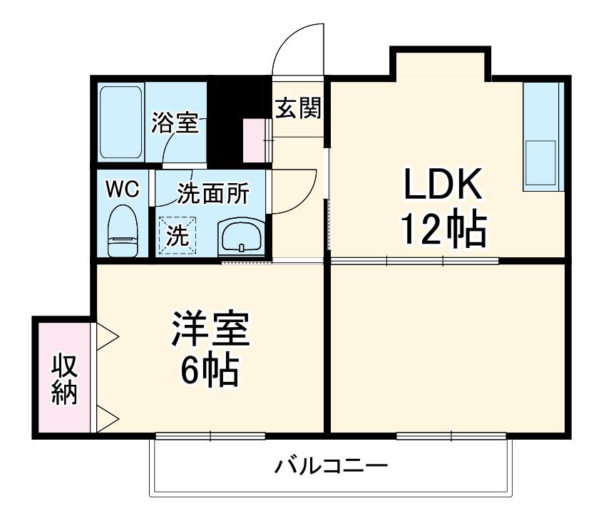 日吉レジデンス(2DK/1階)の間取り写真