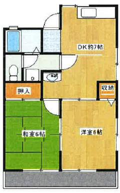すまいる作新台(2DK/2階)の間取り写真