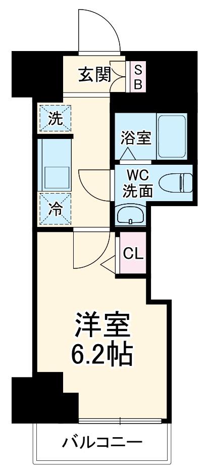 GENOVIA西千葉(1K/4階)の間取り写真