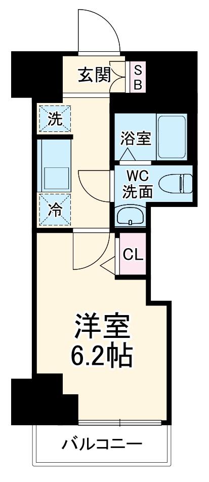 GENOVIA西千葉(1K/7階)の間取り写真