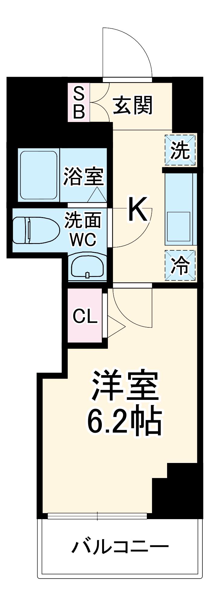 GENOVIA西千葉(1K/3階)の間取り写真