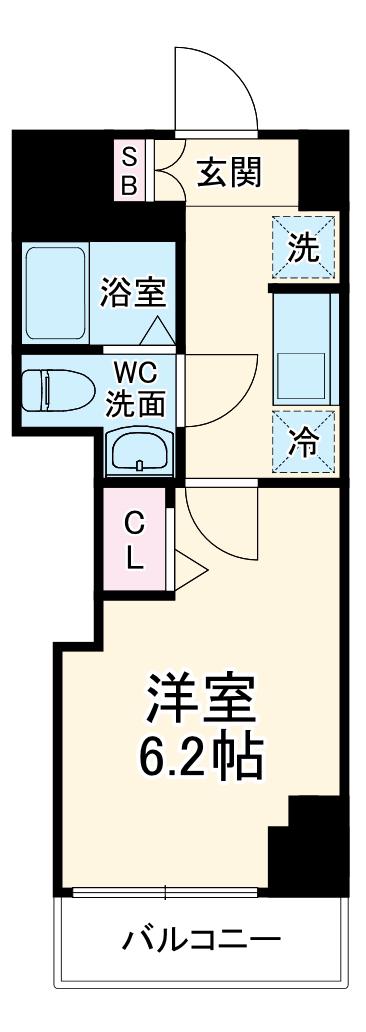 GENOVIA西千葉(1K/5階)の間取り写真