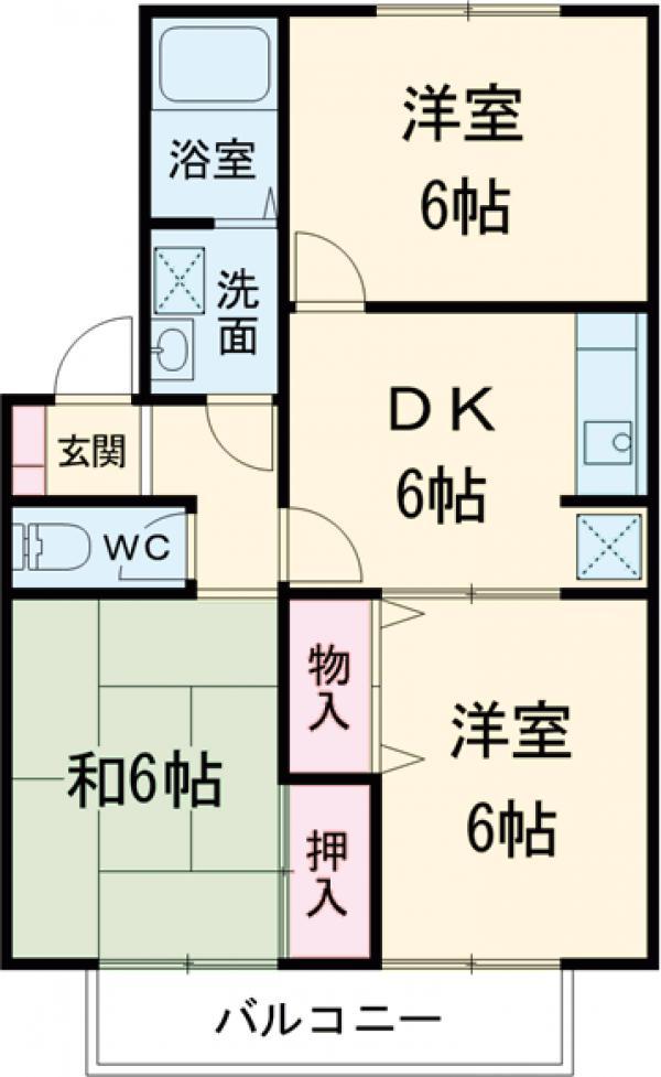 ドミールユキ(3DK/1階)の間取り写真