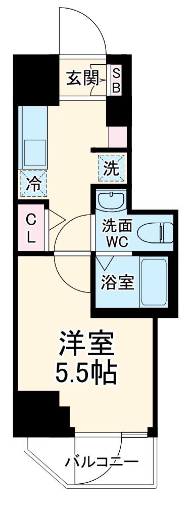 GENOVIA西千葉(1K/6階)の間取り写真