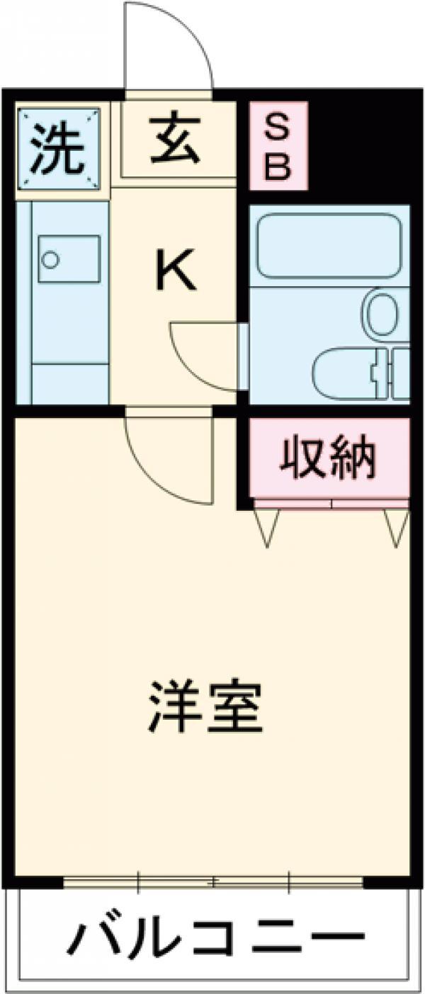 ライオンズマンション南橋本第2(ワンルーム/4階)の間取り写真