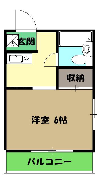 浅川ハイツ(1K/1階)の間取り写真