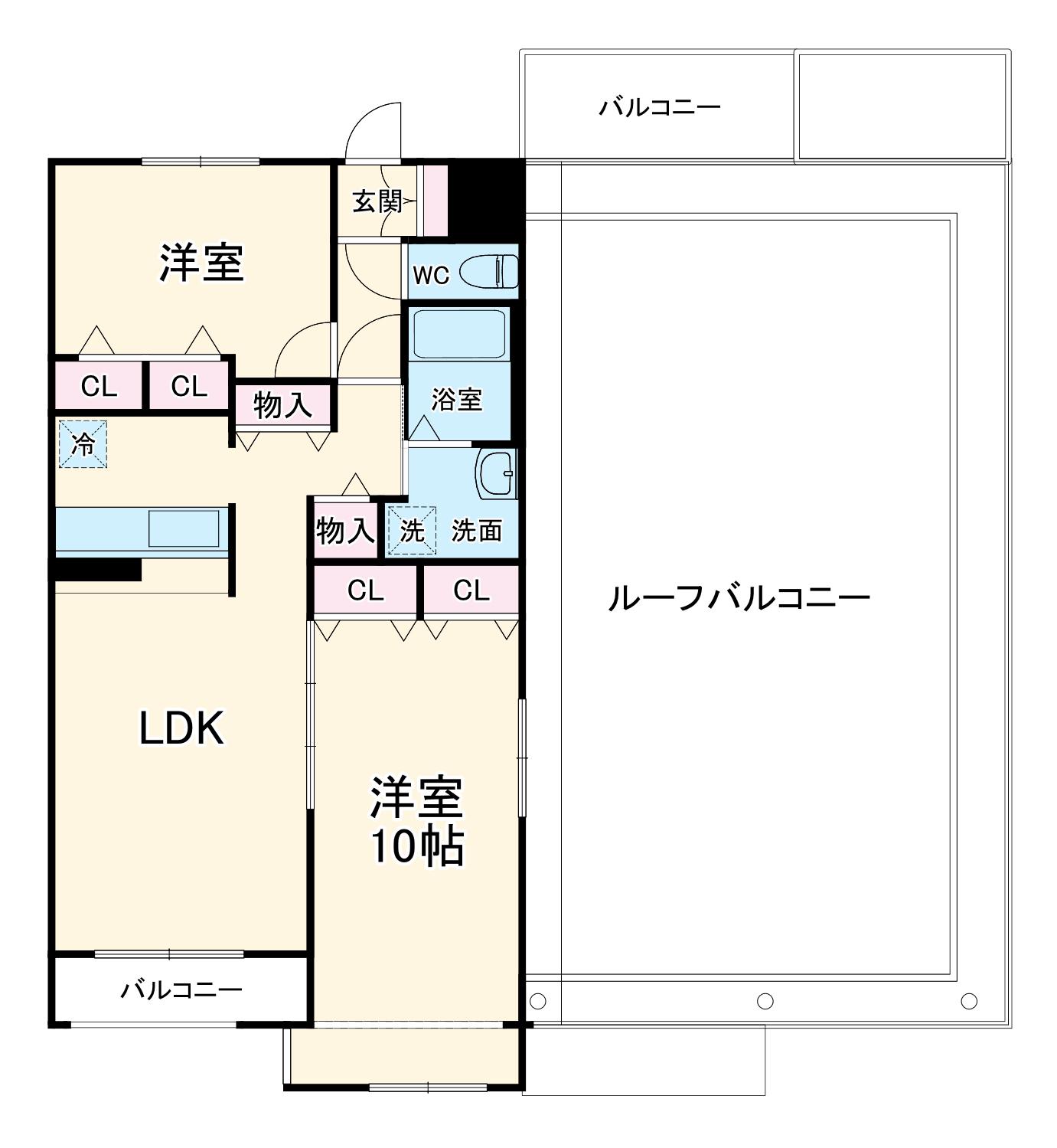 CREST TAPP 太閤通(2LDK/4階)の間取り写真