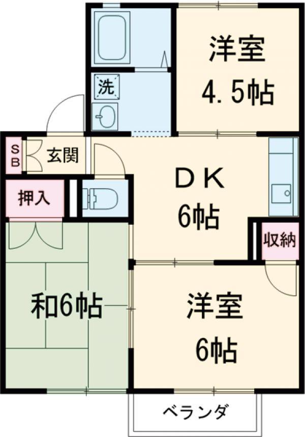 メゾングローリー(3DK/2階)の間取り写真