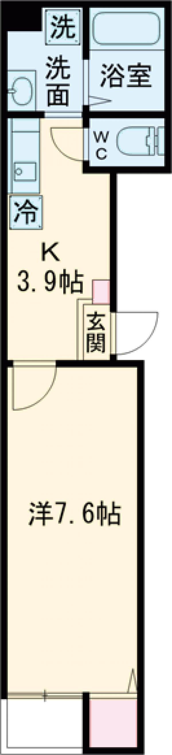 エクセラン平井(1K/4階)の間取り写真