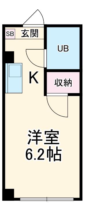 レジデンスカープ千葉(ワンルーム/3階)の間取り写真