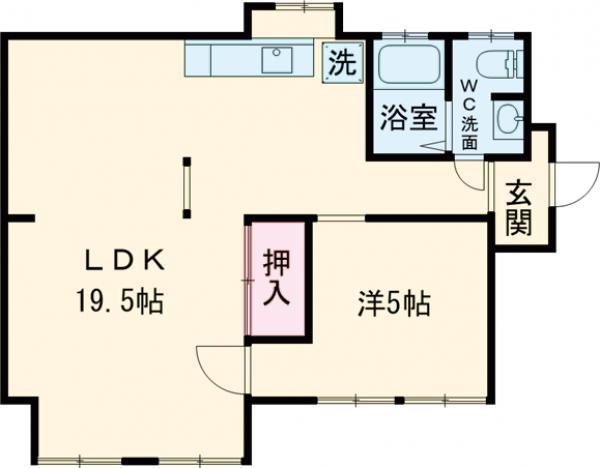 東武伊勢崎・大師線 細谷駅(群馬) 徒歩16分 1階建 築59年(1LDK)の間取り写真