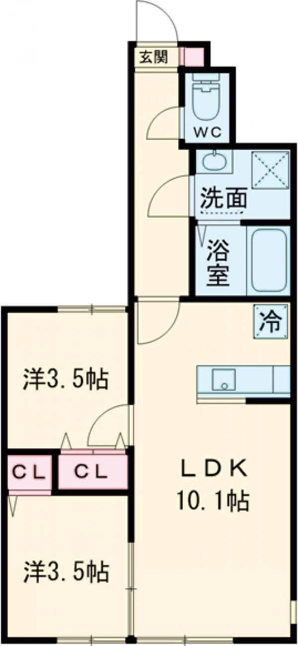 ソルナクレイシア成増2(2LDK/1階)の間取り写真
