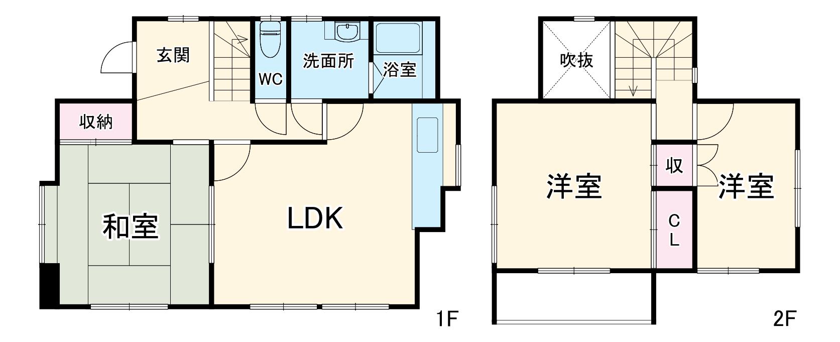 東武鉄道東上線 男衾駅 徒歩18分 2階建 築38年(3LDK)の間取り写真