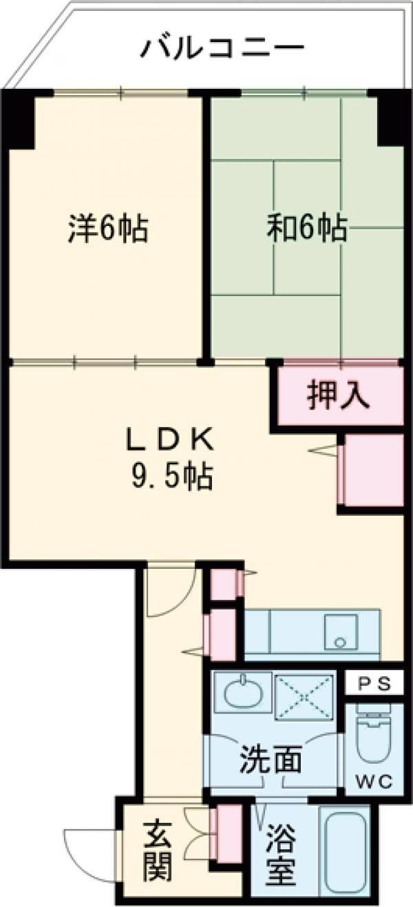 ライオンズマンション吾妻橋(2LDK/4階)の間取り写真