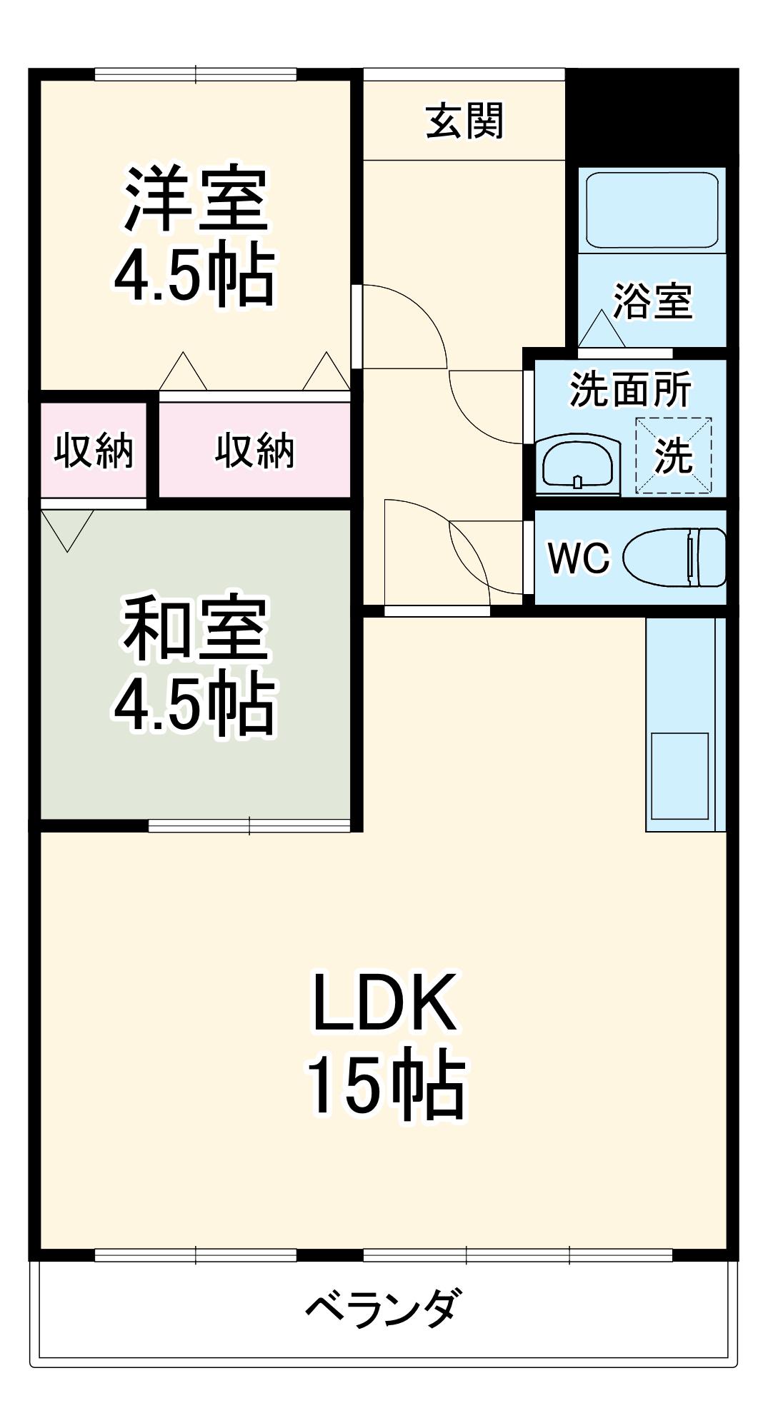 フカイマンション(2LDK/2階)の間取り写真