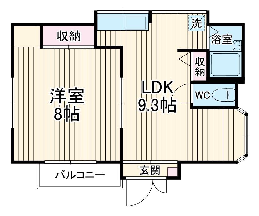 東急田園都市線 溝の口駅 徒歩7分 2階建 築53年(1DK)の間取り写真