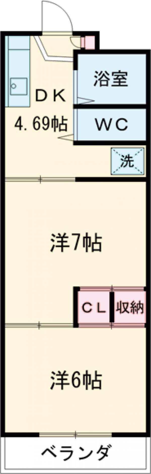 KMハイツ(2K/2階)の間取り写真