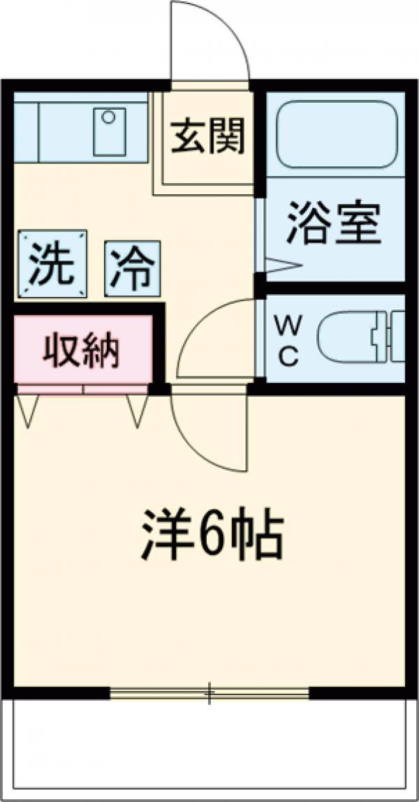 春日ホワイトコーポⅡ(1K/2階)の間取り写真