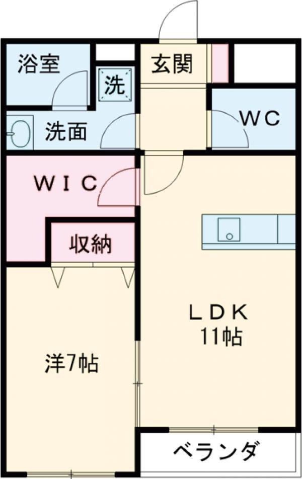 アークヒルズ(1LDK/2階)の間取り写真
