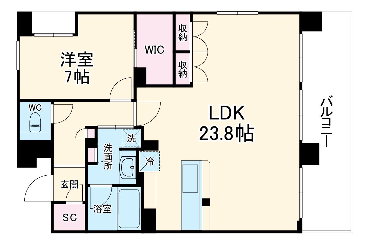 SOHO烏丸(1LDK/10階)の間取り写真