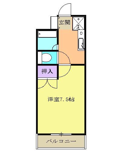 愛知環状鉄道 愛環梅坪駅 徒歩16分 4階建 築34年(1K/4階)の間取り写真