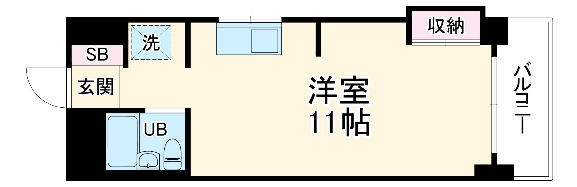 ソレアード西大路五条(ワンルーム/5階)の間取り写真