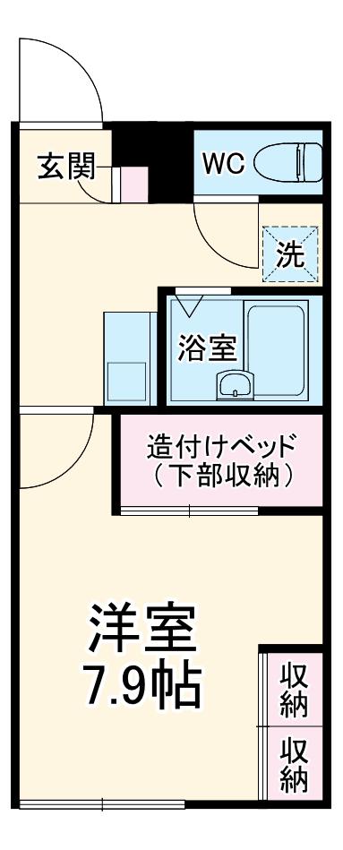 レオパレスWILL B(1K/1階)の間取り写真