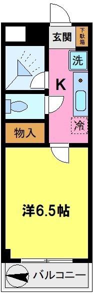 サウスウィングS SOGA(1K/1階)の間取り写真